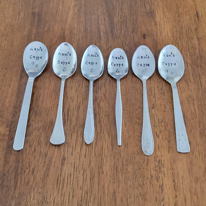 Samantha's Studio - Wholesale Table spoon (cutlery) - "Mum's Cuppa" Quote Cutlery (Spoon), Hand stamped cutlery 2