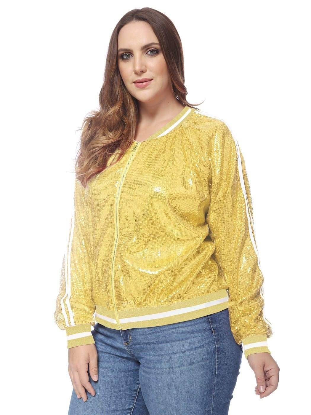 Anna Kaci Wholesale - Wholesale Bomber Jacket - Women's - Plus Size Sequin Bomber Jacket16