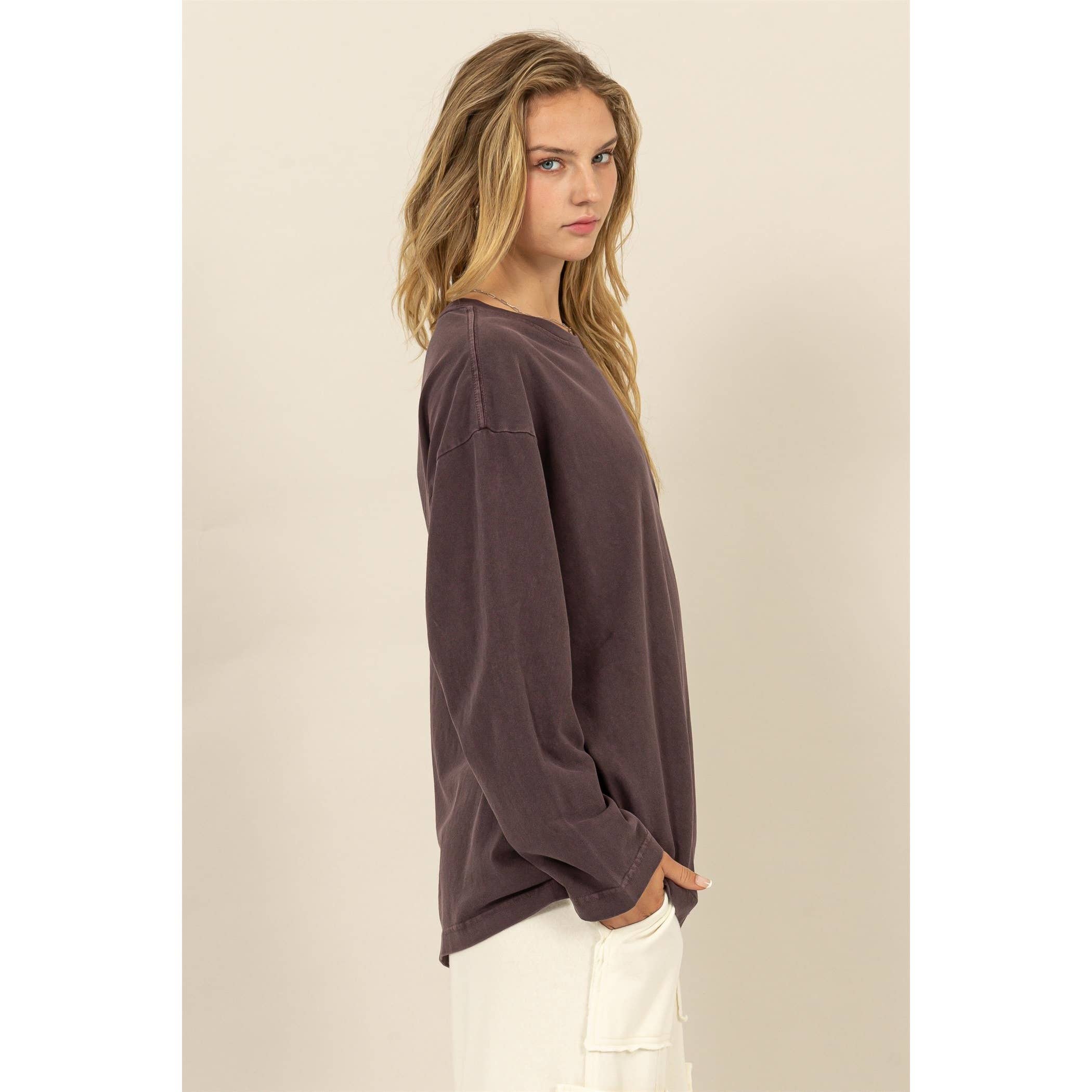 HYFVE - Wholesale Shirt - Women's - Oversized Crew Neck Long Sleeve Tee22