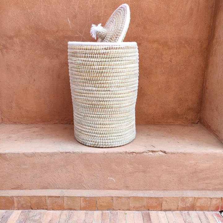 MARRAKECH METACRAFT LTD – Großhandel Korb – Aufbewahrungskorb für marokkanische Berber aus Palme und Wolle