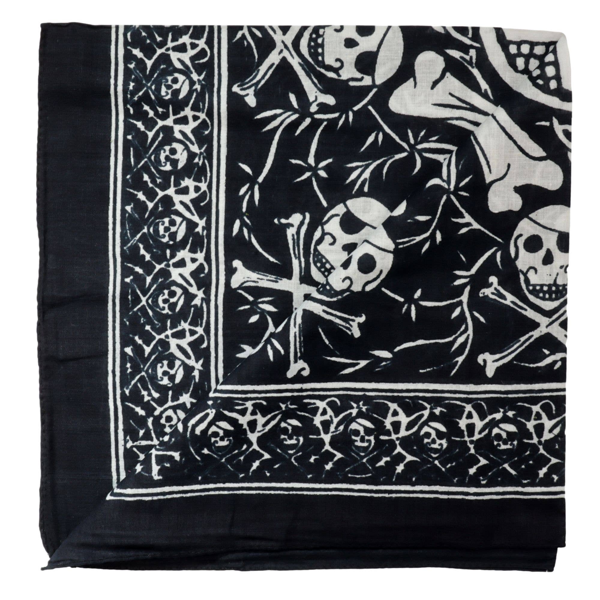 Tribal Trade GmbH - Wholesale Scarf - Unisex - Bandana scarf skull biker black and white headscarf scarf2