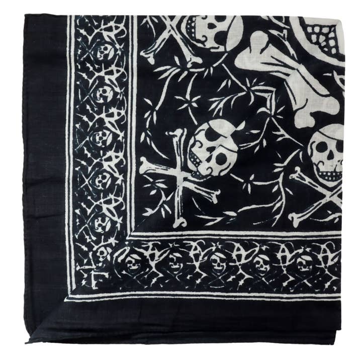 Tribal Trade GmbH - Wholesale Scarf - Unisex - Bandana scarf skull biker black and white headscarf scarf2