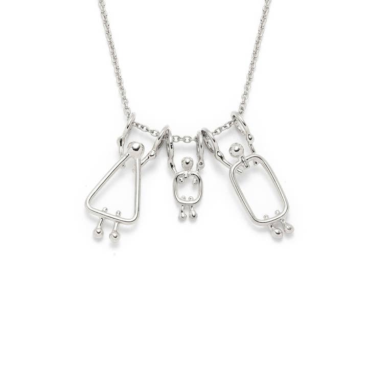 mom, boy and dad family necklace for wholesale by Lidia