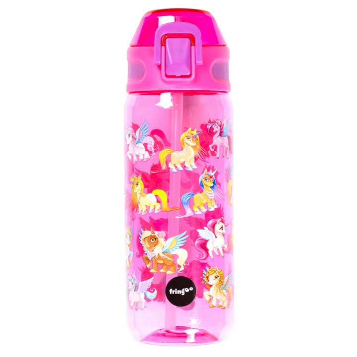 Water Bottle With Straw 600 ml - Magic Unicorn for wholesale by Fringoo Group Ltd