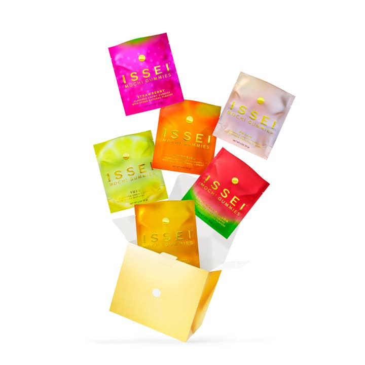 Issei Mochi Gummies - Wholesale Gummy - The Golden Sunshine Box (6-Pack 2 oz Variety)2