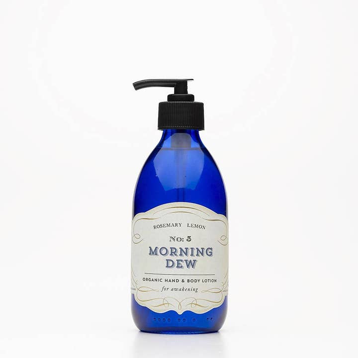 Não: 5. Morning Dew - Loção corporal orgânica de alecrim e limão por atacado de Quintessentially English