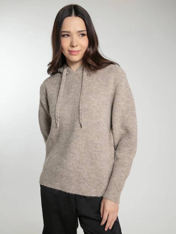 Felpa con cappuccio lavorata a maglia Norwood in mix visone per la vendita all'ingrosso da parte di NOOKI DESIGN LTD