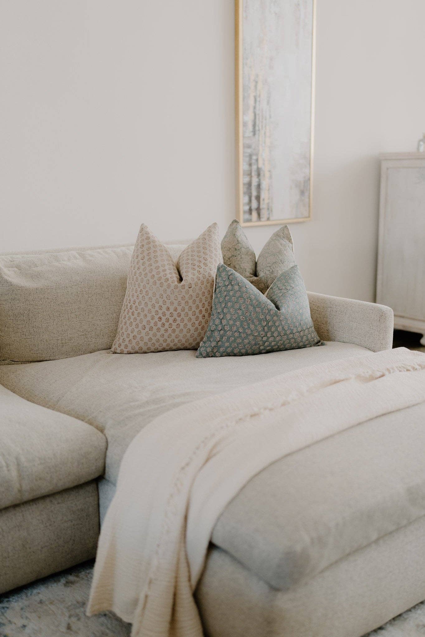 RuffledThread - Venta al por mayor Funda de cojín - Funda de almohada de lino AYO- Indian Hand Block3