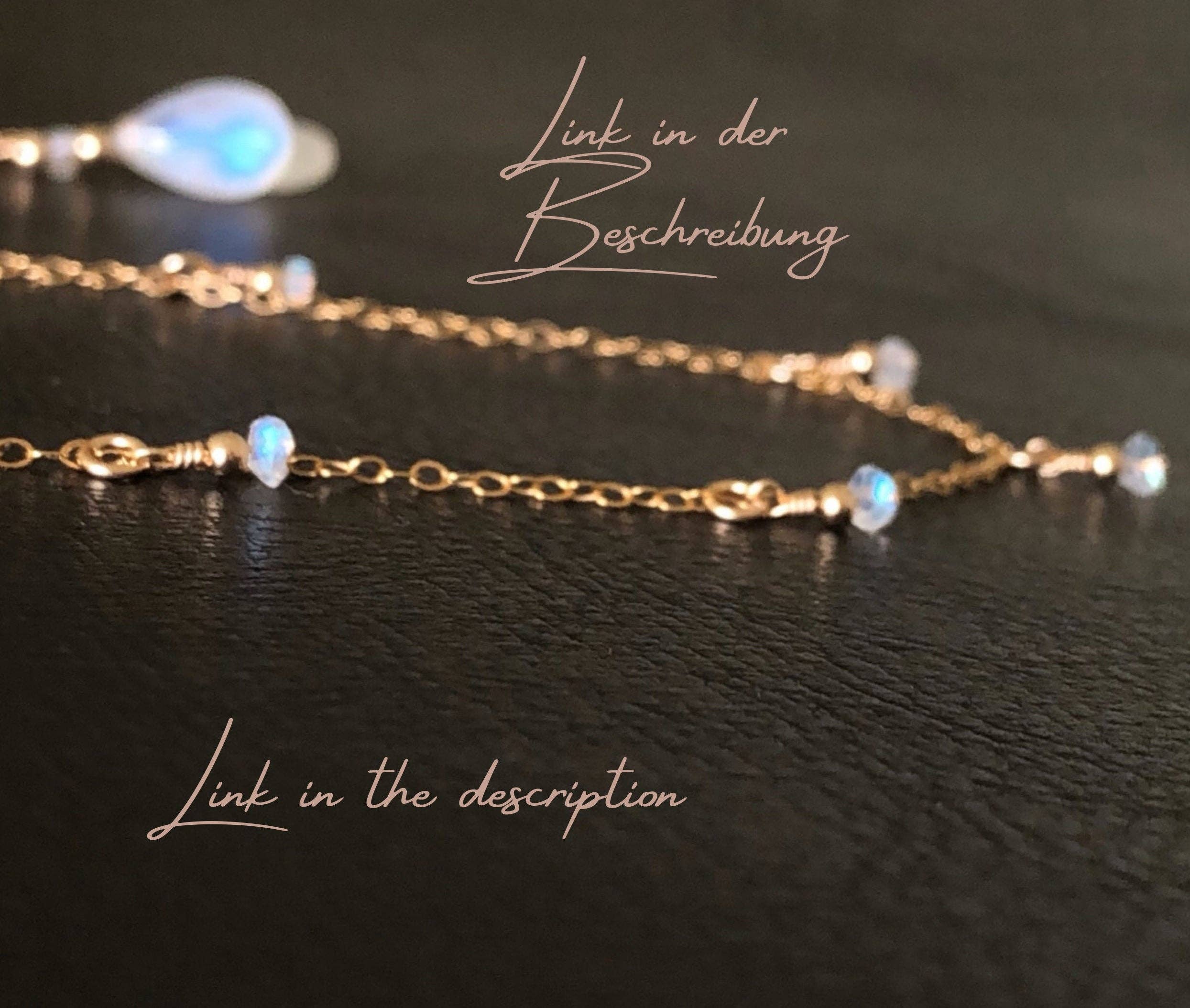 SEQAY - Wholesale Pendant/Charm Necklace - Moonstone drop chain, rainbow moonstone necklace, short gold chain with moonstone, layering look3