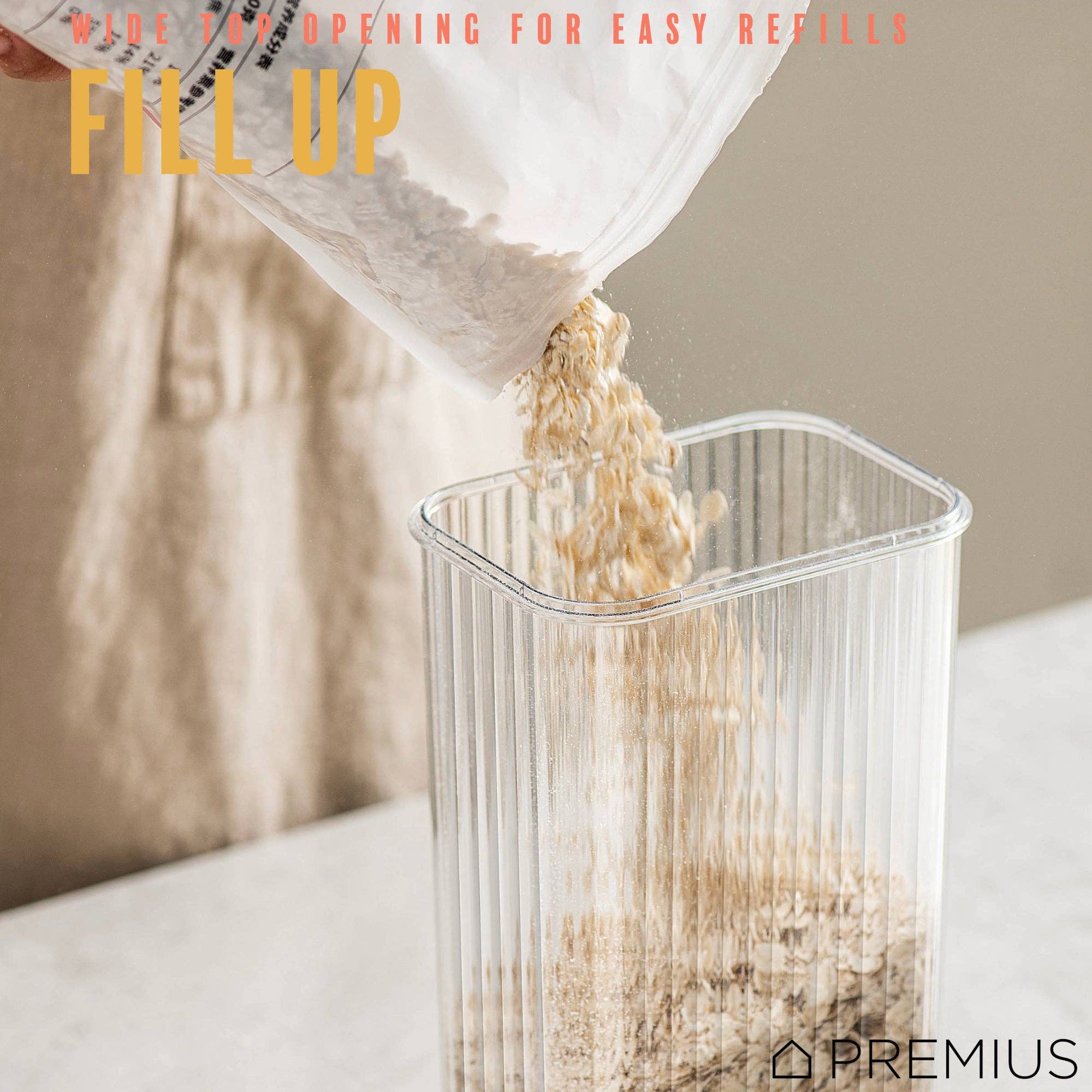 ShopBobbys - Wholesale Food Storage Container - PREMIUS Plastic Food Storage Container with Measuring Cup, Clear-Natural7