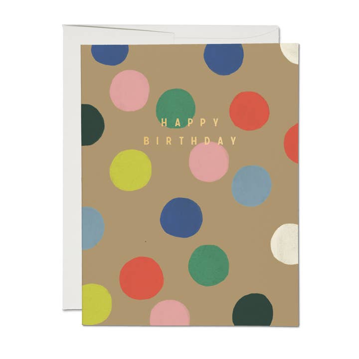 Red Cap Cards - Wholesale Birthday Card - Rainbow Dots birthday greeting card