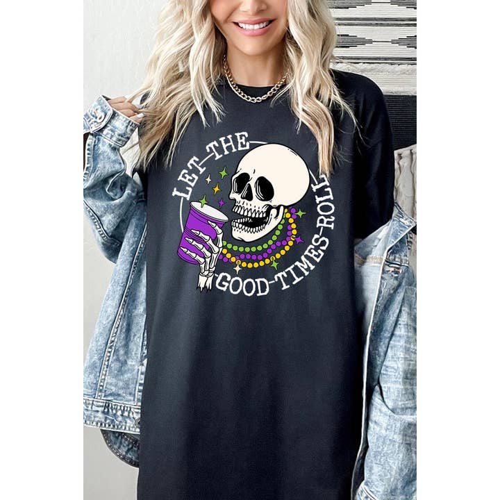 COLORBEAR - Venta al por mayor Túnica - Mujer - DEJA QUE PASEN LOS BUENOS TIEMPOS, CARNAVAL, CALAVERA, ABALORIOS, CARNAVAL1