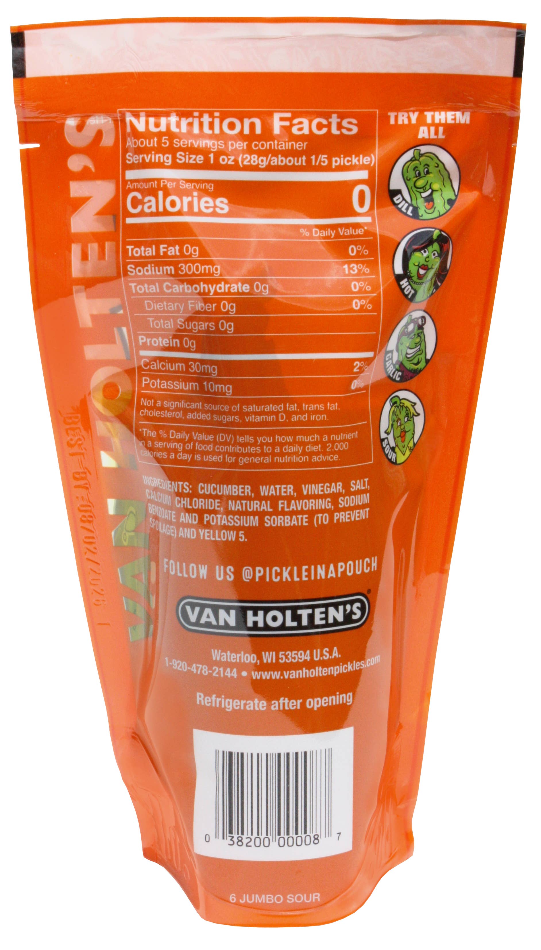 Van Holten's - Wholesale Pickled Vegetables - Van Holten's Large Sour Pickle-In-A-Pouch, 12ct Case1