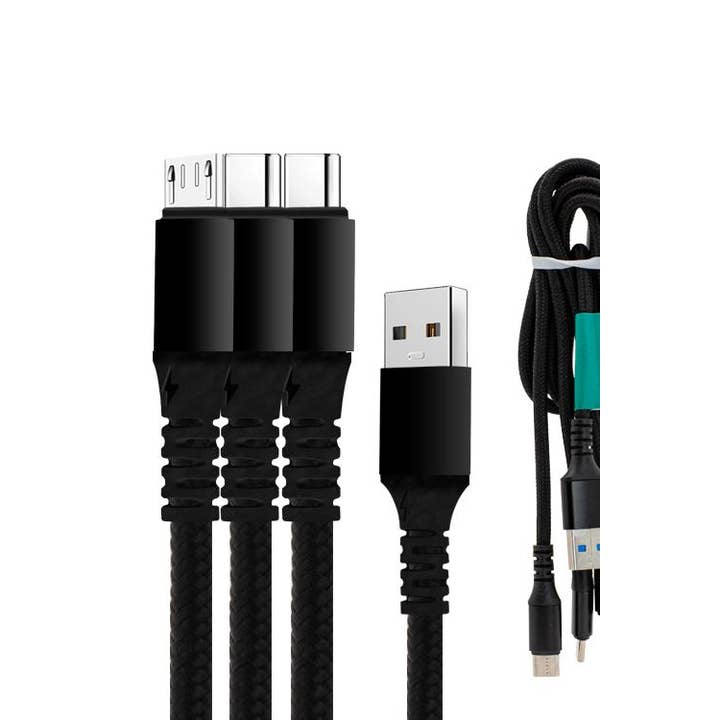 Mighty Wireless - Wholesale Charging Cable - 3 In 1 Cable with 1 Micro USB and 2 Type-C Head Jacks3