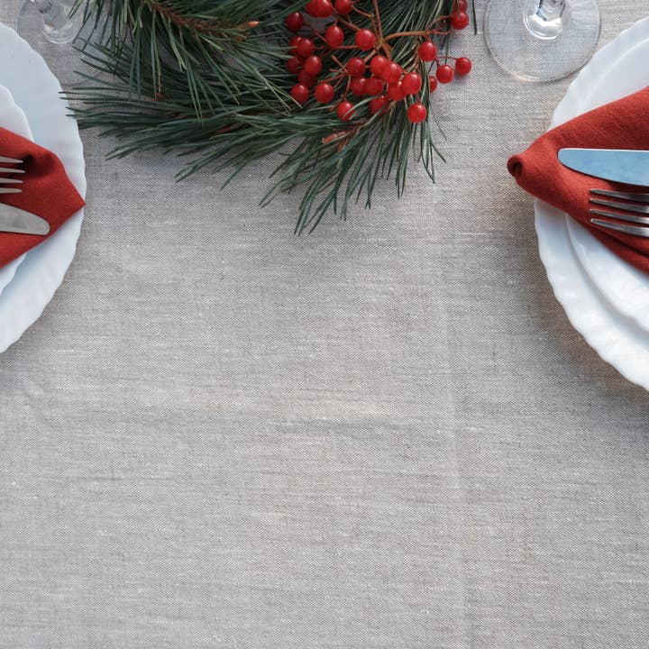 NorraVilla - Wholesale Tablecloth - Linen Tablecloth in heavy Oatmeal linen from NorraVilla2