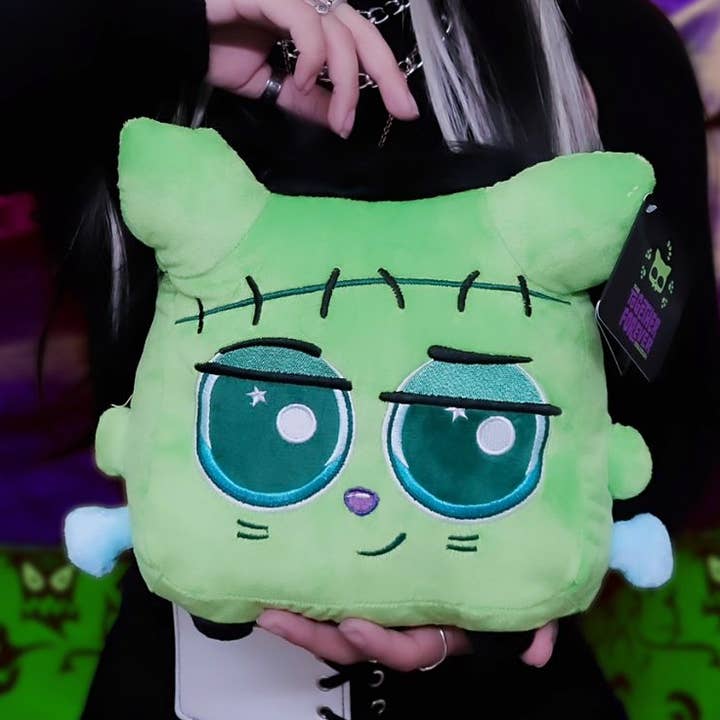 Frankenstein Monster Pillow Plushies for wholesale by Squaredy Cats
