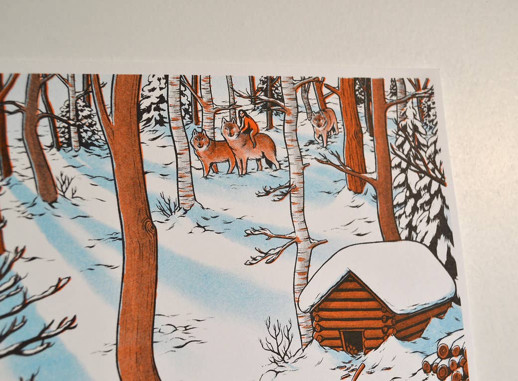 Lily Blakely - Wholesale Art Print - "Snow" Risograph print A42