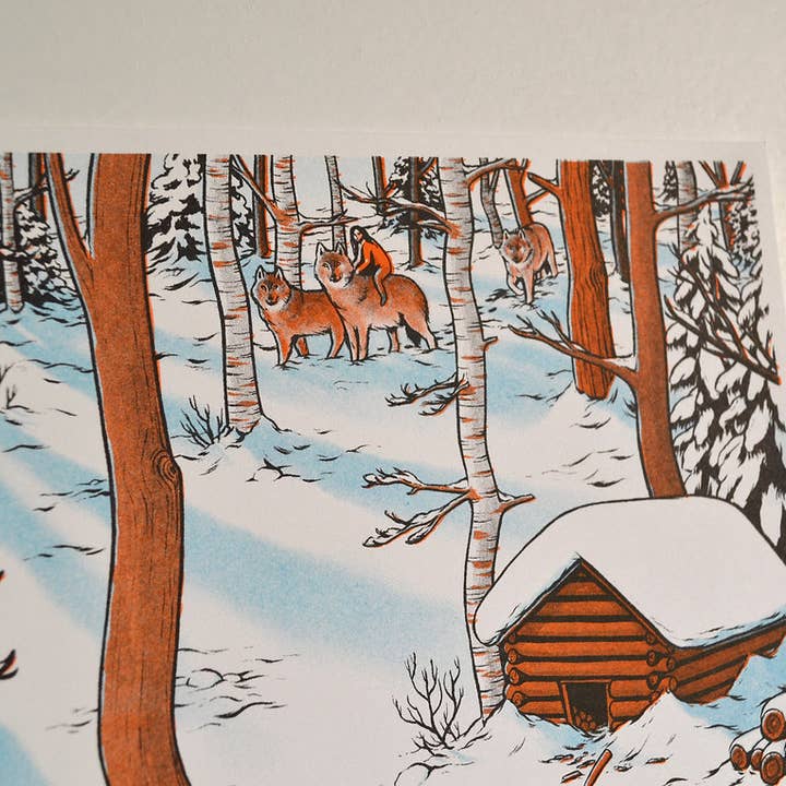 Lily Blakely - Wholesale Art Print - "Snow" Risograph print A42