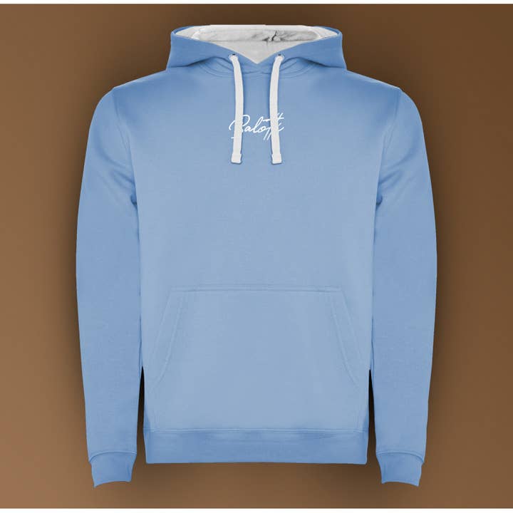 Camisola com capuz Caligráfica Azul Céu Branco por atacado de BALOTTI
