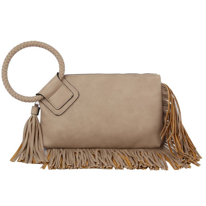 MiMi Wholesale - Wholesale Clutch Bag - Women's - JY0378 Fringe Soft Vegan Leather Wristlet/Clutch12