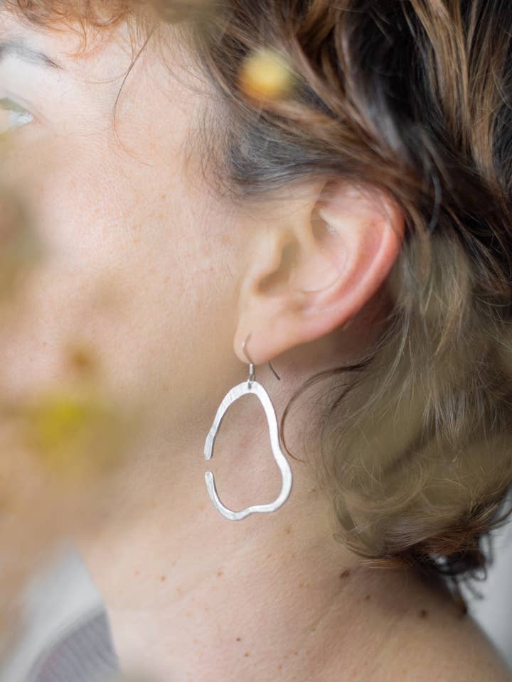 boucles d'oreilles graphiques, argenté pour la vente par Liniata