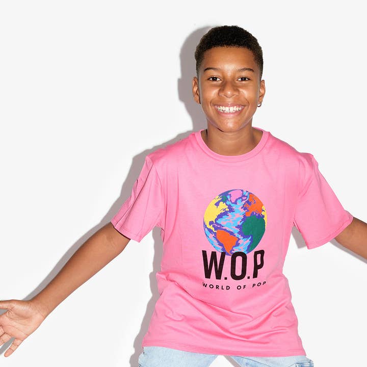 Kortärmad Planet T-shirt för barn i ekologisk bomull för wholesale av W.O.P (World Of Pop)
