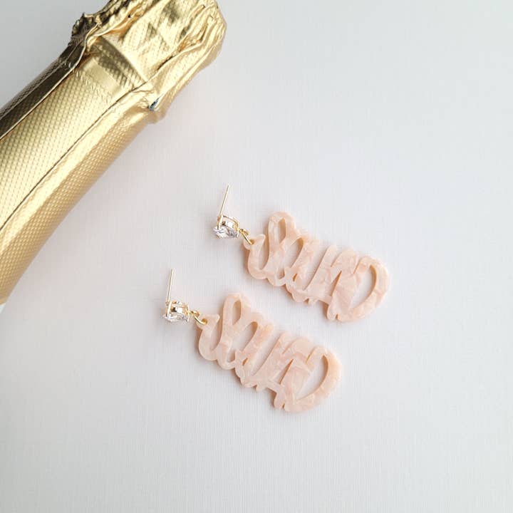 Spiffy & Splendid - Wholesale Dangle Earrings - Bachelorette Squad Earrings - Pink