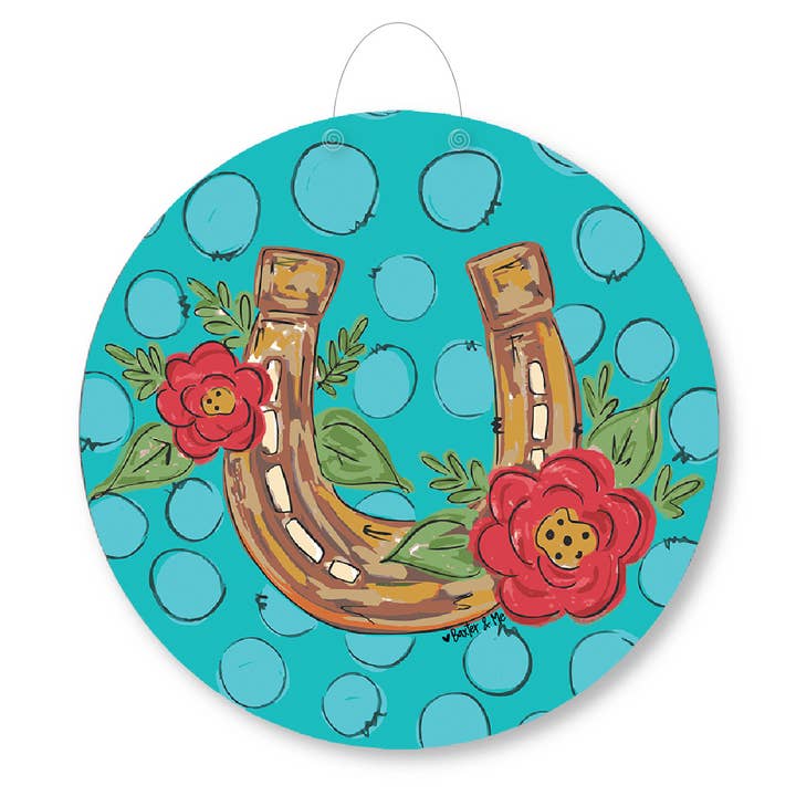 Baxter & Me - Wholesale Door Hanger - Polkadot Horseshoe Door Hanger