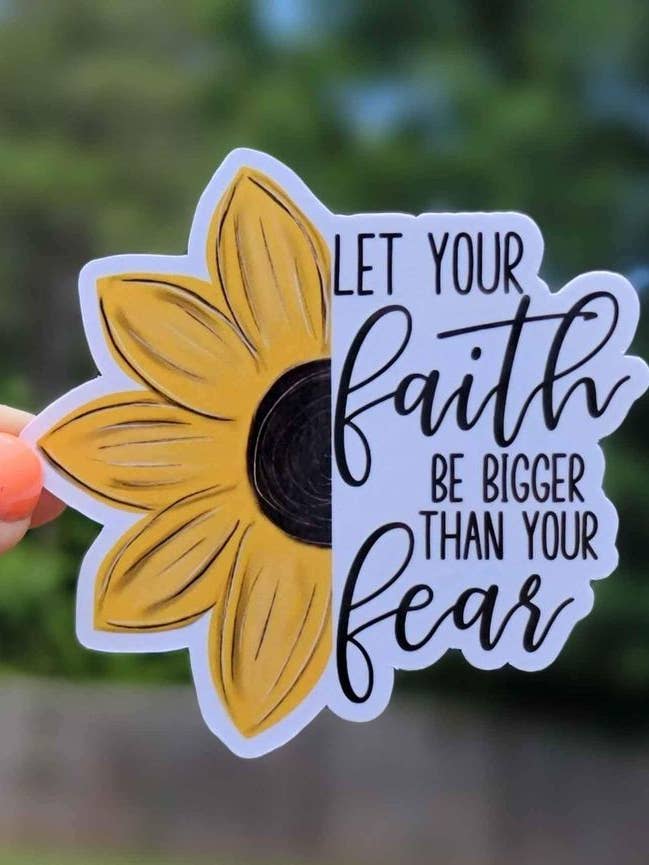 Sonnenblumen-Aufkleber | Lass deinen Glauben größer sein als deine Angst für den Großhandel von A Little Design Company