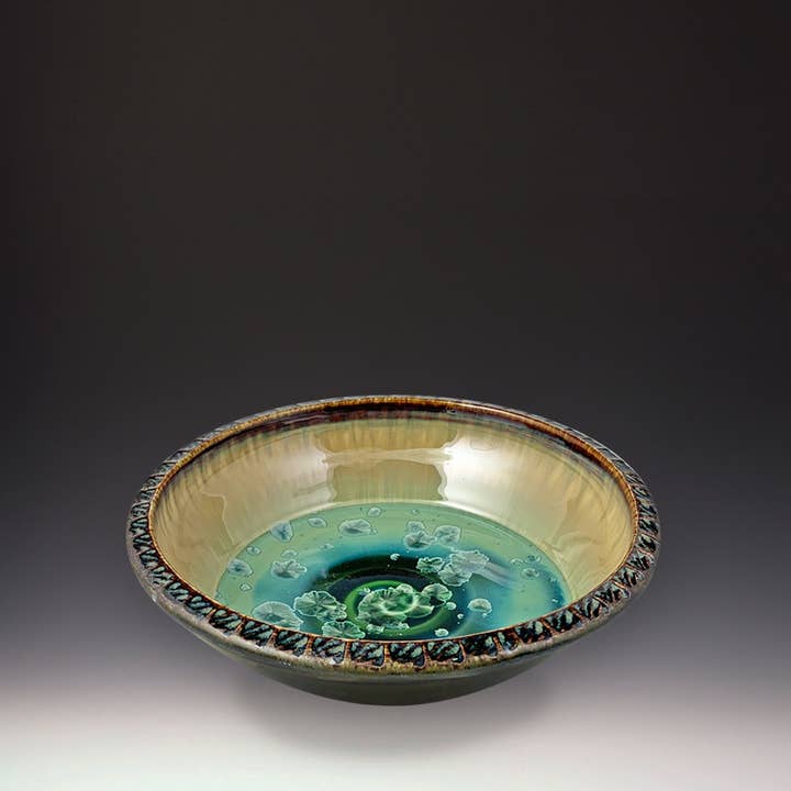 Small Tex Platter Patina Dark Olive for wholesale by Indikoi