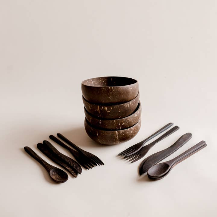 Kokosnussschalen-Geschenkset für 4 Personen für den Großhandel von Q Home Australia