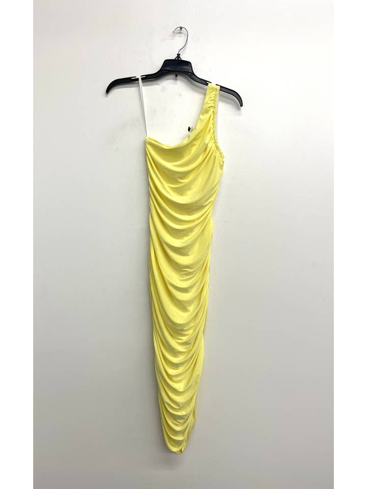 Uptown Apparel - Wholesale Dress - Women's - D10750 One Shoulder Ruched Midi Dress7