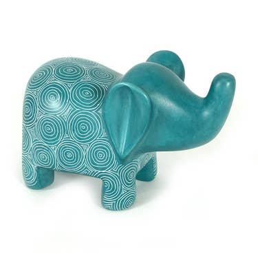 Éléphant vert d'océan - Stéréatite pour la vente par Mbare Home + Gift