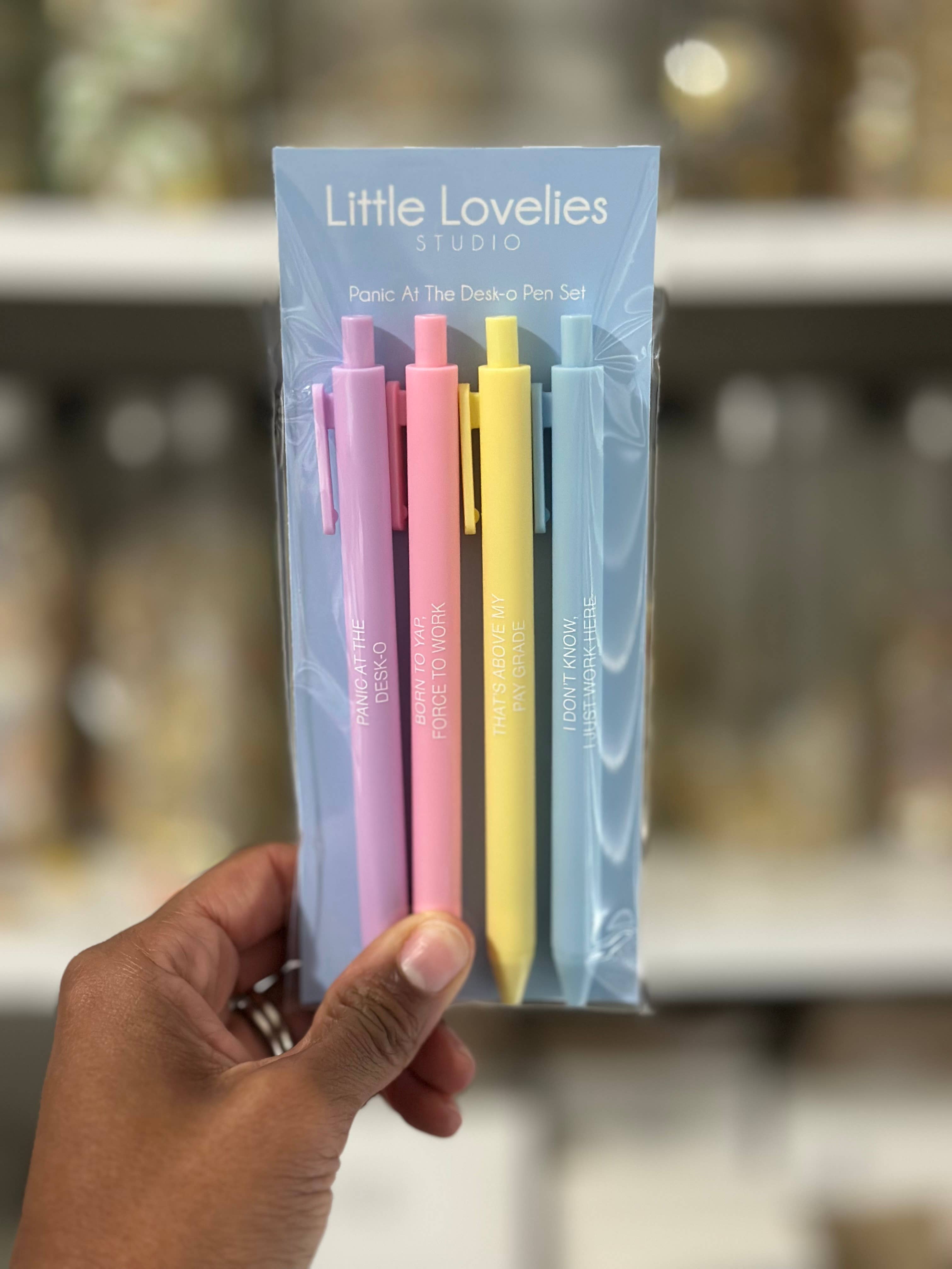 Little Lovelies Studio - Wholesale Pen - Funny Office Pen Set | Panic at the Desk-o Collection0