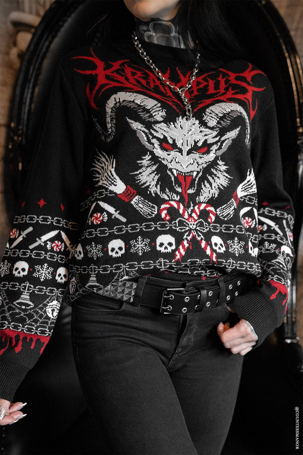 vampirefreaks - Wholesale Knit Sweater - Women's - Krampusnacht Knit Xmas Sweater6