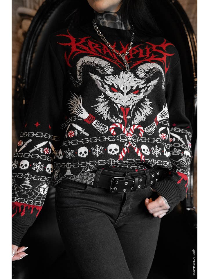 vampirefreaks - Wholesale Knit Sweater - Women's - Krampusnacht Knit Xmas Sweater6