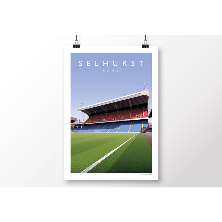 Crystal Palace Selhurst Park- View From The Dugout Poster for wholesale by Matthew J I Wood Design & Illustration