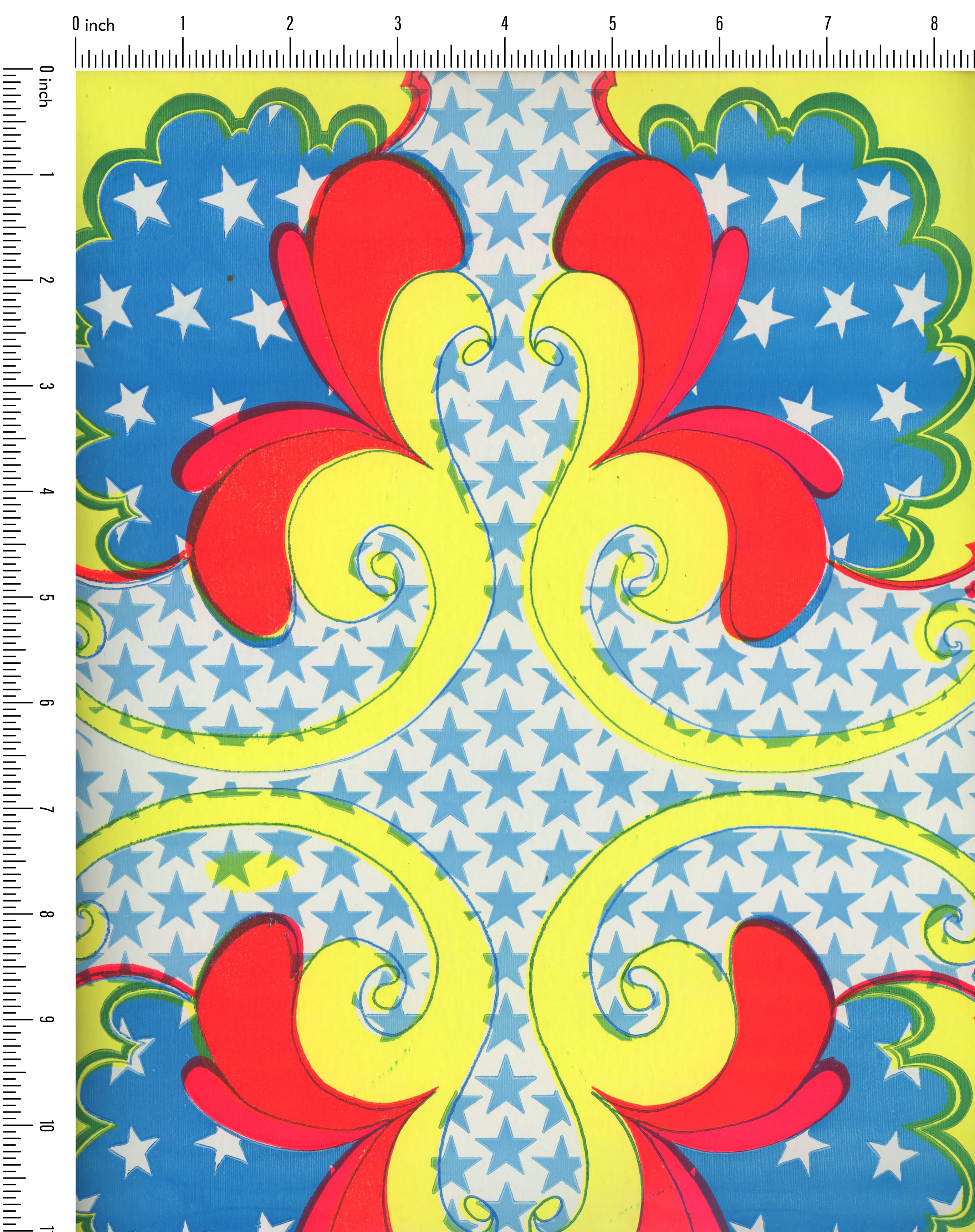 Yozo Studio - Wholesale Flat Wrap - Mod Neon Patriotic Plume Patten Vintage Paper2