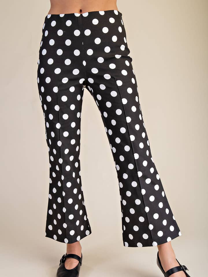 Flare Crop Dot Pants for wholesale by Glam