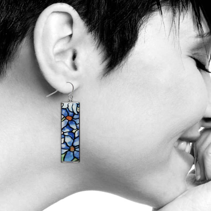 David Howell and Company - Wholesale Dangle Earrings - Tiffany Clematis Earrings, MADE in USA3