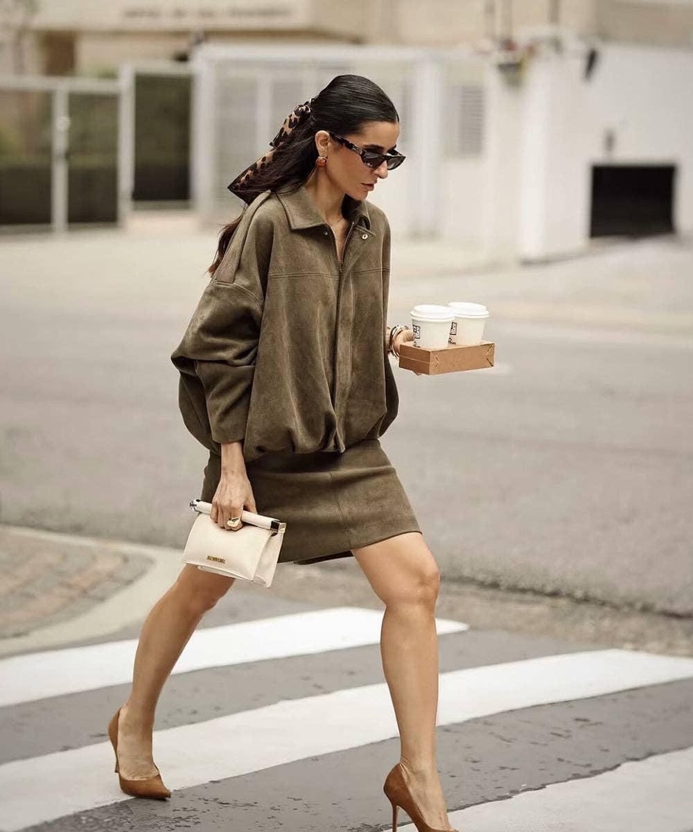 Aria Romance - Wholesale Jacket - Women's - Suede Texture Lapel Jacket3