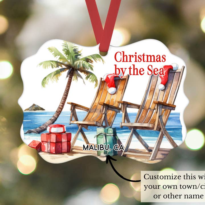 Décoration urbaine personnalisée de Noël au bord de la mer pour la vente par Heart & Willow Prints