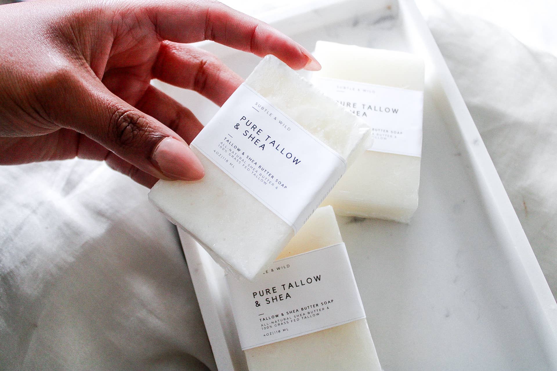 Subtle & Wild - Wholesale Bar Soap - Unscented Tallow Soap|Tallow Skincare|Tallow|Beef Suet|7