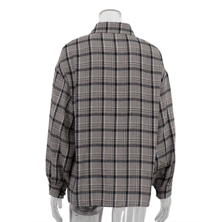 CAMMELLO Camicia classica a quadri con tasche sul petto in vendita all'ingrosso su Faire8