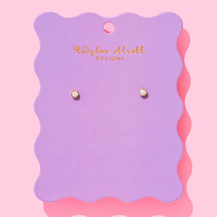 Ohrstecker - Vergoldet mit kleinen Fassungselementen - Maren für den Großhandel von Taylor Elliott Designs