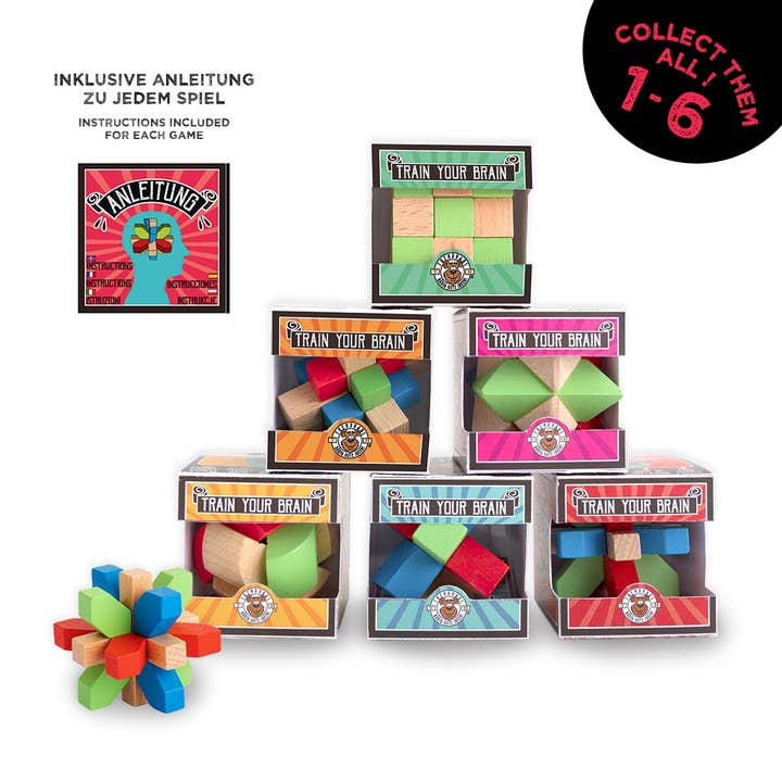Trendhaus - Wholesale Wood Toy - Kids - puzzle cubes, sorted by 6 times