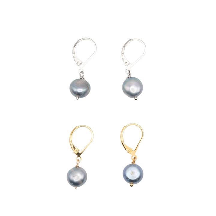 Rebecca Accessories LLC – wholesale Dangle earrings – Freshwater Pearl Simple Dangle Leverback Earring Dainty Gift4