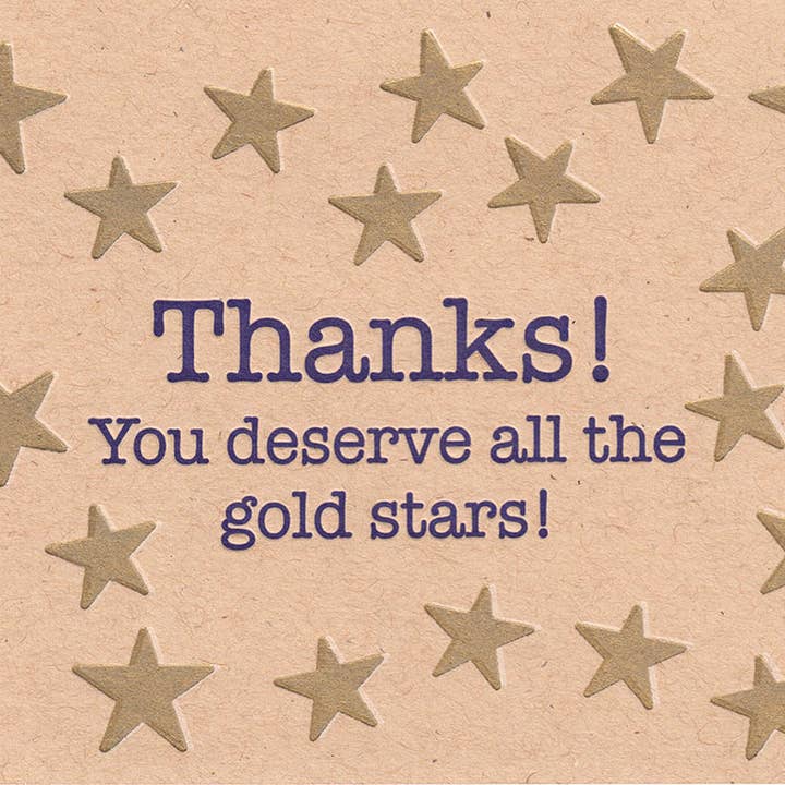 Lady Pilot Letterpress – postal de agradecimento por atacado – Cartão de agradecimento Gold Star1