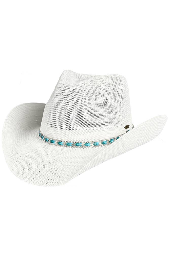 Hana - Wholesale Cowboy Hat - Women's - C.C Rhinestone Trim Band Cowboy Hat0