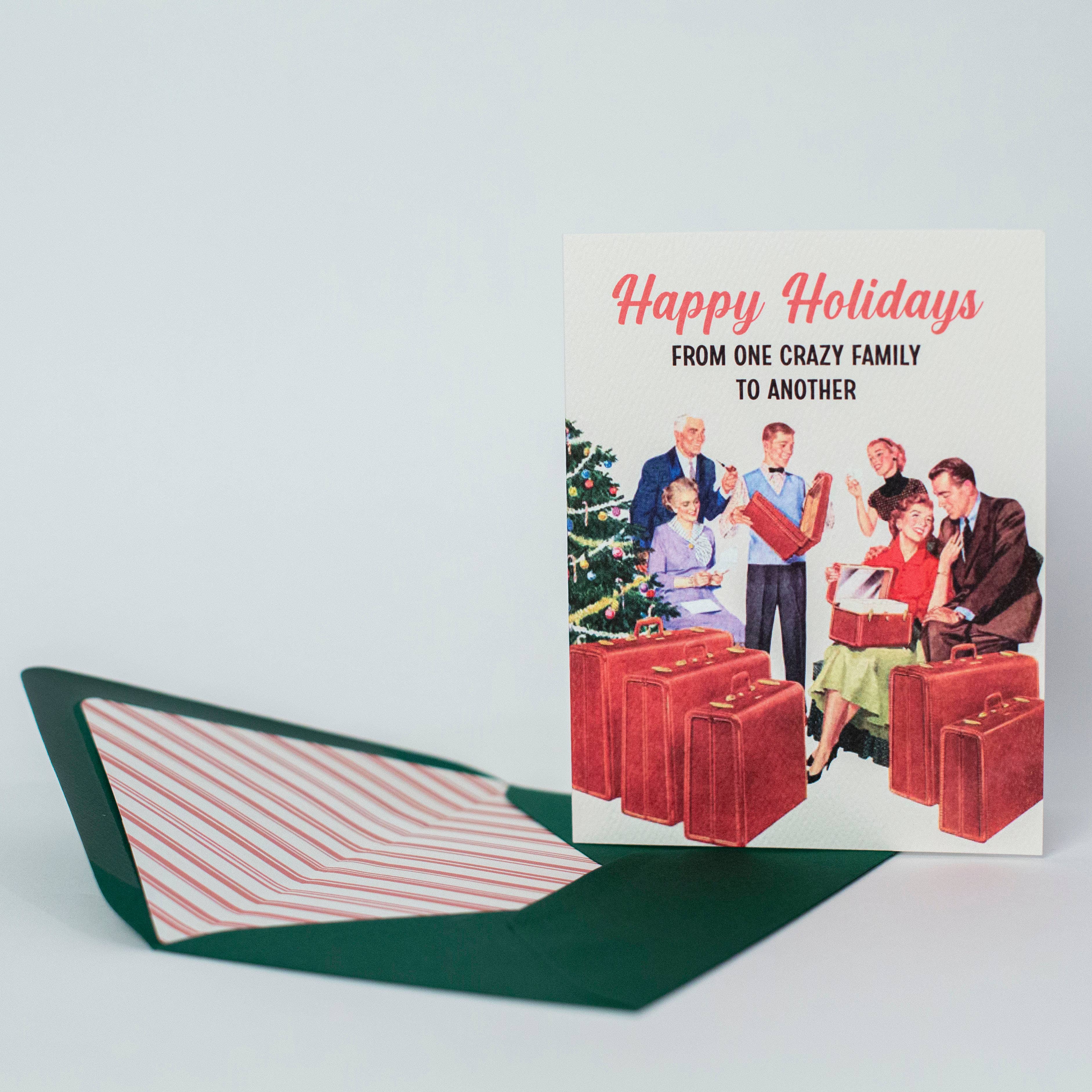Mod Lounge Paper Company - Wholesale Christmas Card - Crazy Family Christmas Funny Mid Century Greeting Card3